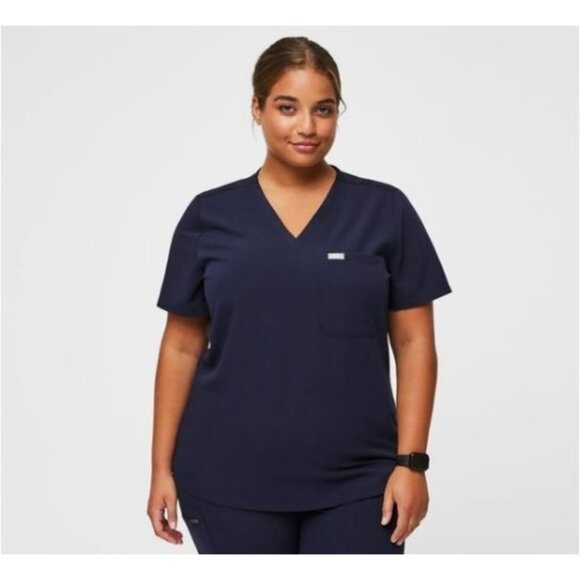 NWT Figs Women's Navy Blue Catarina One Pocket Medical Scrub Size XL 1707 - Picture 9 of 14